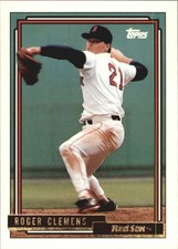 1992 Topps Gold Boston Red Sox Baseball Card #150 Roger Clemens