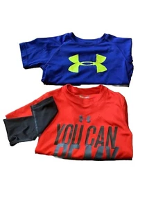 Under Armour Youth Boys Casual Long Short Sleeve T-Shirt Size 4 Lot Of 2 GUC - Picture 1 of 24