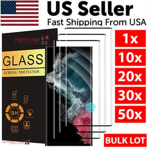 Wholesale Bulk Lot Tempered Glass Screen Protector For Samsung Galaxy S22 S23 - Picture 1 of 14
