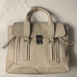 3.1 Phillip Lim Taupe Pashli Pebble Grained Leather Satchel Bag Carry All Taupe - Picture 1 of 5