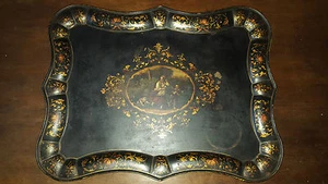 ANTICO VASSOIO DIPINTO 1870 CIRCA 61X57 CM - Picture 1 of 1