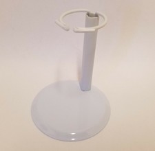 Custodia Di 12 Piccolo Bambola Supporti Plastica Bianca Rivestito Metallo 8.9cm
