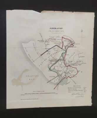 ORIGINAL ENGRAVING ORDNANCE SURVEY MAP OF ABERAVON DAWSON 1832 - Image 1 of 2