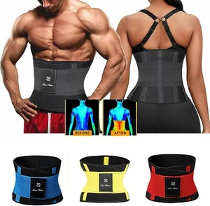 US Men Women Waist Trainer Corset Sauna Sweat Weight Loss Body Shaper Slim Belts - Picture 1 of 20
