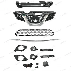 11PC For Rogue 2014-2016 Bumper Radiator Support Cover Grille Mesh Fog light Kit - Picture 1 of 6
