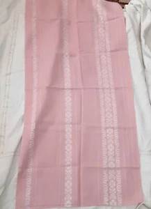 Vintage pink linen woven square tablecloth beautiful condition 51X51 - Bild 1 von 3