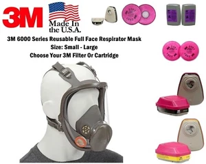 3M PPE FULL FACE REUTILIZABLE PROTECCIÓN RESPIRADOR MÁSCARA OPCIÓN CARTUCHO - Imagen 1 de 12