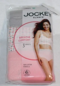 New 3 pack JOCKEY 100% combed cotton BRIEFS  BREATHABLE comfort PINK GRAY DOT 9 - Picture 1 of 4