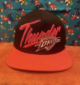 Oklahoma City Thunder OKC Mitchell & Ness NBA Snapback Cap Hat Black Orange - Picture 1 of 6
