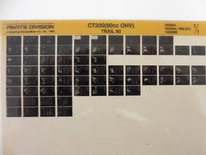 honda ct200 trail 90 microfiche parts list manual micro fiche ct 200 - Bild 1 von 1
