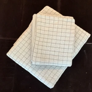 Bundle Boll & Branch Windowpane Full / Queen Pewter Duvet And Sham Set - Picture 1 of 3