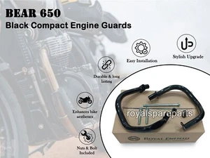 COMPACT ENGINE GUARD BLACK FIT FOR ROYAL ENFIELD BEAR 650 - Picture 1 of 9