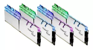 128GB G.Skill DDR4 Trident Z Royal Silver 3200Mhz PC4-25600 CL16 Quad Kit 4x32GB - Picture 1 of 5