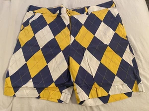 loudmouth golf shorts 46 / Argyle (Blue/Yellow/White) - Picture 1 of 4