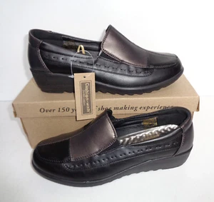 Cojín para caminar damas zapatos negros nuevos mocasines planos sin cordones cómodos talla 4-8 - Imagen 1 de 9