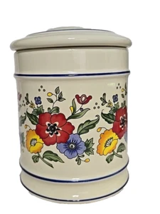 RB Bernarda Jar Canister Portugal 2560 Lid Floral Flowers Farmhouse Ceramic 6" - Picture 1 of 7
