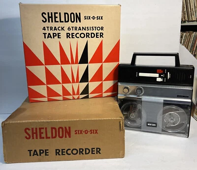 SHELDON SIX-O-SIX 4 Track 6 Transistor Microphone Tape Recorder Box Vintage - Image 1 of 4