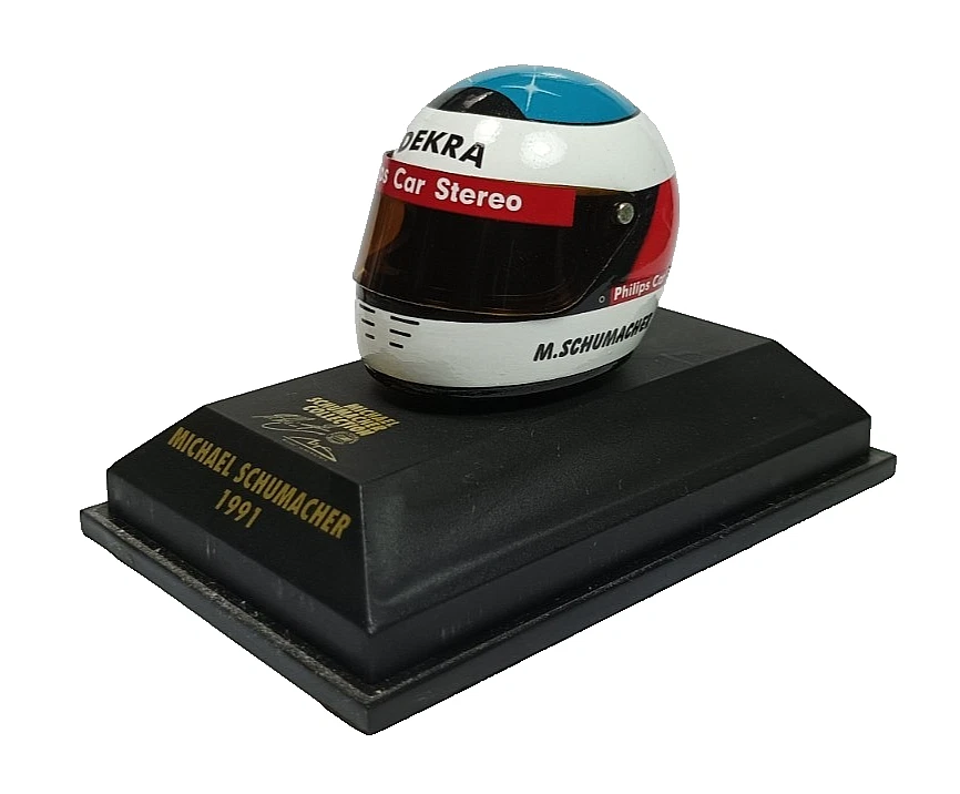 MINICHAMPS Helm 1991 Michael Schumacher 1:8 Formel1 Jordan Belgien Spa OVP - Bild 1 von 4