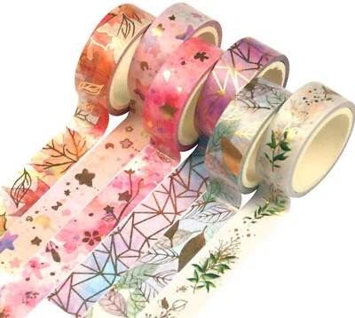 YUBBAEX Flower Gold Washi Tape Set VSCO Foil Decorative Masking Tape for Crafts - image 1 of 4