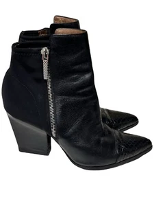 Donald J Pliner Damen Stiefel 9,5 schwarz Leder Schlangenleder spitz zulaufend Schuhe Mängel - Bild 1 von 20