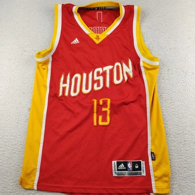 Adidas NBA Houston Rockets James Harden 2016 rojo alternativo amarillo talla mediana RARO Foto 1 de 4