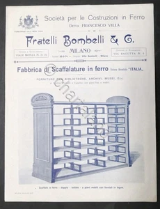 Fratelli Bombelli Milano - Broschüre Eisenregalfabrik - ca. 1910 - Bild 1 von 2