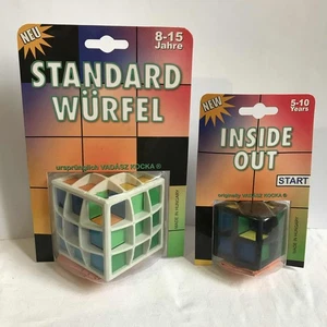 Two Vintage Vadasz Cube Puzzles 90s Unopened Unplayed Rainbow 3x3 Standard 2x2 - Picture 1 of 2