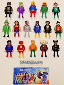 DC PLAYMOBIL SET COMPLETO 16 FIGURAS CON PAPELES KINDER SORPRESA HUEVO JUGUETES 2025 - Imagen 1 de 1