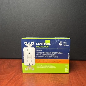 Salida GFCI resistente a manipulaciones Leviton 15A 125V - blanca (paquete de 4) GFTR1-4W (2123) - Imagen 1 de 4