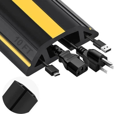 10FT Floor Cord Cover Heavy Duty Cable Cover Protector PVC Floor Wire Cover  Cor - Image 1 of 4