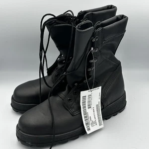 McRae Safety Boots Mens Size 9 Wide Black Steel Toe Vibram Sole Work ASTM 9052 - Picture 1 of 11