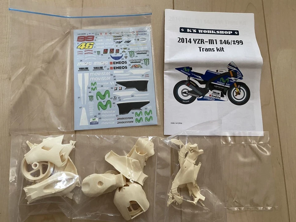New Rare K's Workshop 1/12 2014 YZR-M1 #46/#99 Early Type Trans Kit Rossi - Image 1 of 3
