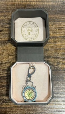 Juicy Couture NIB Silver/Turquoise Pave Alarm Clock Time For Couture - Image 1 of 4