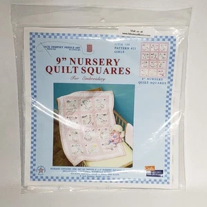 Jack Dempsey Needle Art 9” Nursery Quilt Squares Sunbonnet Sue 300 21 Girls 1997 - Picture 1 of 4