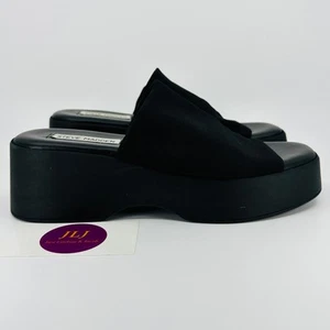 Sandalia Steve Madden Slinky30 Plataforma Sin Cordones Negra Hecha en Italia Para Mujer Talla 8 - Imagen 1 de 11