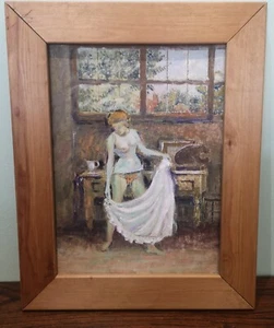 Original Franklin White Gemälde teilweise Akt Frau Öl auf Leinwand Tafel - Bild 1 von 10