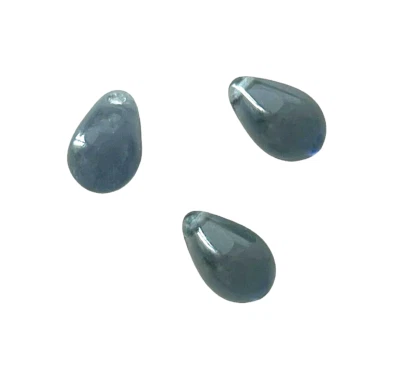 25 cuentas con flecos de lágrima de vidrio bohemio checo azul Montana Mermaid Tears 6x9 mm Foto 1 de 2