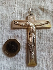 Pendentif, Christ en croix, métal argenté - Foto 1 di 2