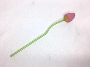 Antique 1920’s Art Glass Tulip Flower Pink 11 ¾” Satin Hand Blown Germany Bimini - Picture 1 of 9
