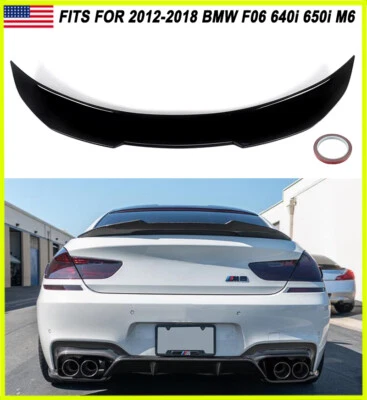 For 2012-18 BMW F06 640i 650i M6 Gran Coupe Glossy Black Duckbill Trunk Spoiler Foto 1 de 4
