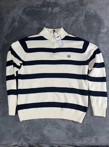 Chaps Mens Sweater, Nwt, SIZE Large, Cream BEIGE BLUE | FAST SHIPPING - Picture 1 of 7