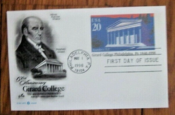 GIRARD COLLEGE PHILADELPHIA FOUNDER'S HALL 1999 ARTCRAFT CACHET FIRST DAY CARD - Image 1 of 1