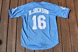 New! Bo Jackson Kansas City Royals Baby Blue Retro Vintage Baseball Jersey Large