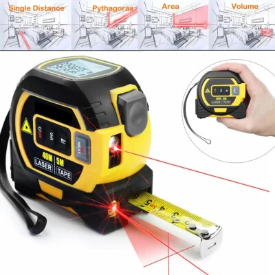 Cinta métrica láser 3 en 1 cinta métrica digital telémetro láser de alta precisión Foto 1 de 4
