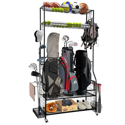 BEST-HOMEPRO 3 Golf Bag Storage Garage Organizer Extra Large Sports Equipment Storage Rack