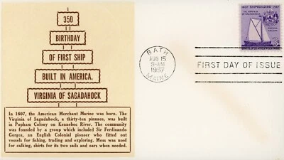 US 1095 FDC Von Ohlen Sagadahock Ship - Image 1 of 2
