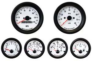 MOTOR METER RACING VD 6 Gauge Set Mechanical Speedometer MPH °F PSI 85mm 52mm - Picture 1 of 8