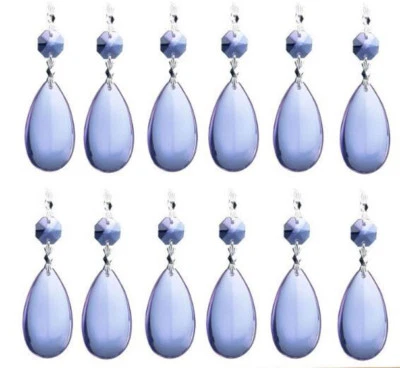 20Pcs Tear Drop Crystal Prisms Glass Lamp Chandelier Lighting Pendant Part - Image 1 of 4