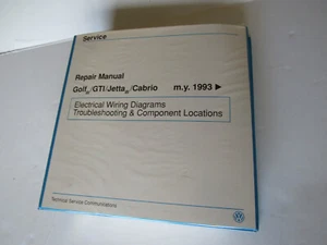1993 Volkswagen VW Golf GTI Jetta Cabrio Electrical Wiring Service Repair Manual - Picture 1 of 12
