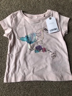 Next Baby Girls Dinosaur T-shirt 6-9 Months - Image 1 of 3